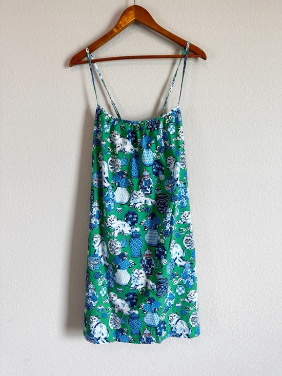 Printfresh Other - Printfresh Women's Fancy Cat Green Cotton Cami Nightgown Size Large
